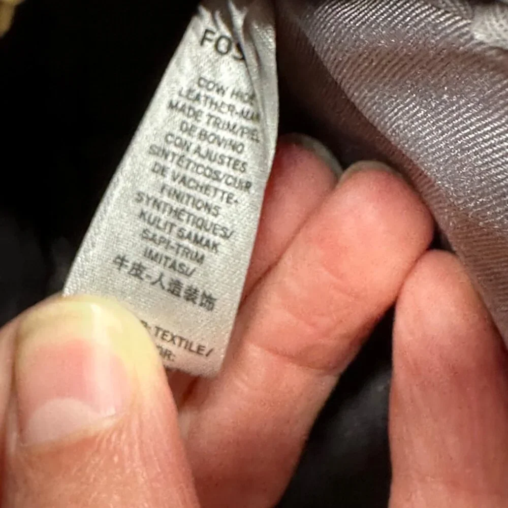 Fossil Crossbody Purse Maisie Black Leather Camera Bag Adjustable Shoulder Strap - Picture 9 of 15